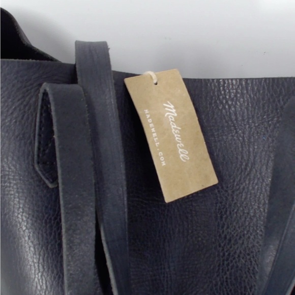 Madewell The Essential Tote Bag Black Leather Shoulder Office Work Minimalist - Picture 3 of 14